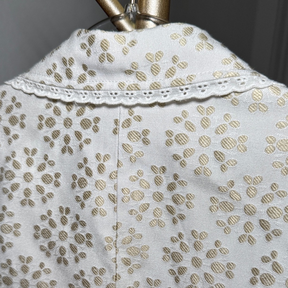 Alex Marie White & Gold Floral Textured Blazer Jacket Women’s Size 12 - Picture 10 of 13